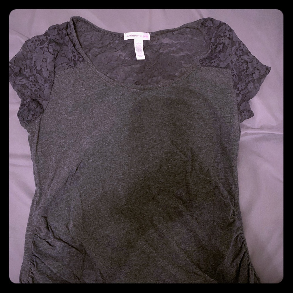 Grey Lace Top